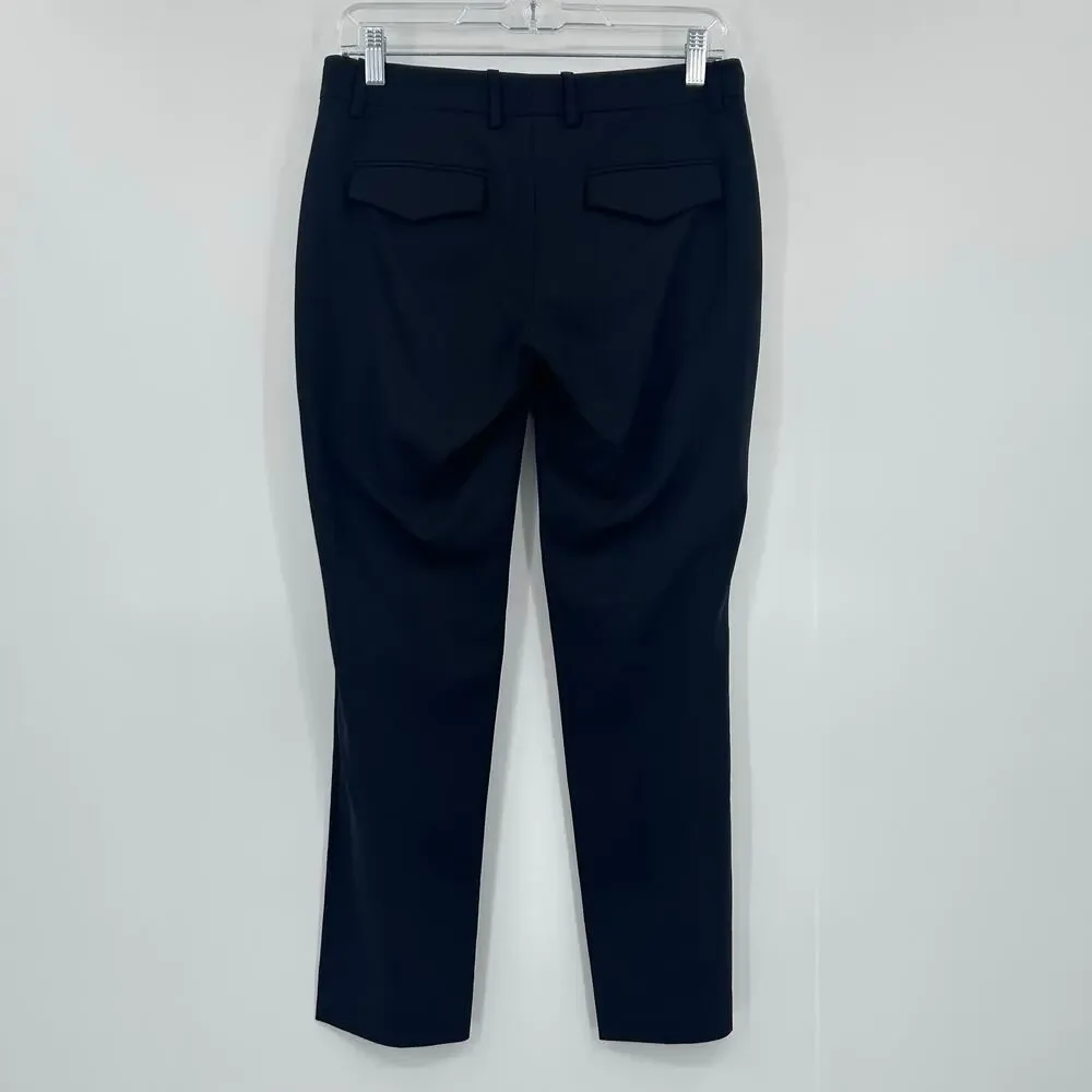 Theory Black Wool Blend Slim Ankle Cropped Dress Pants Size 2 Classic Capsule - Picture 9 of 11